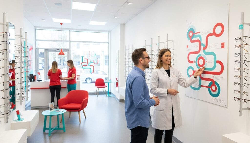 Explication du tiers payant à un client en boutique