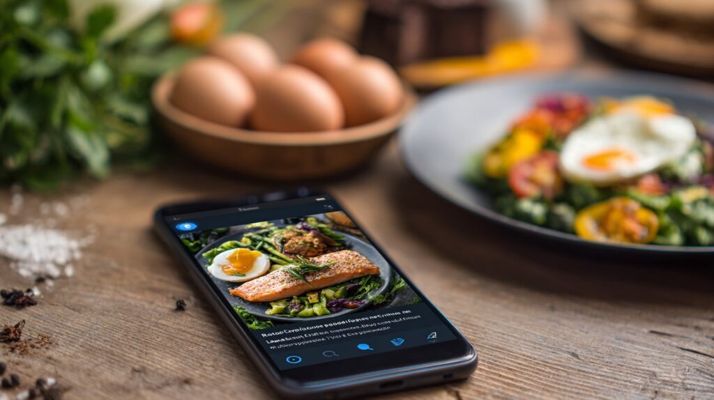 Menu d’un restaurant français publié en story Instagram sur smartphone