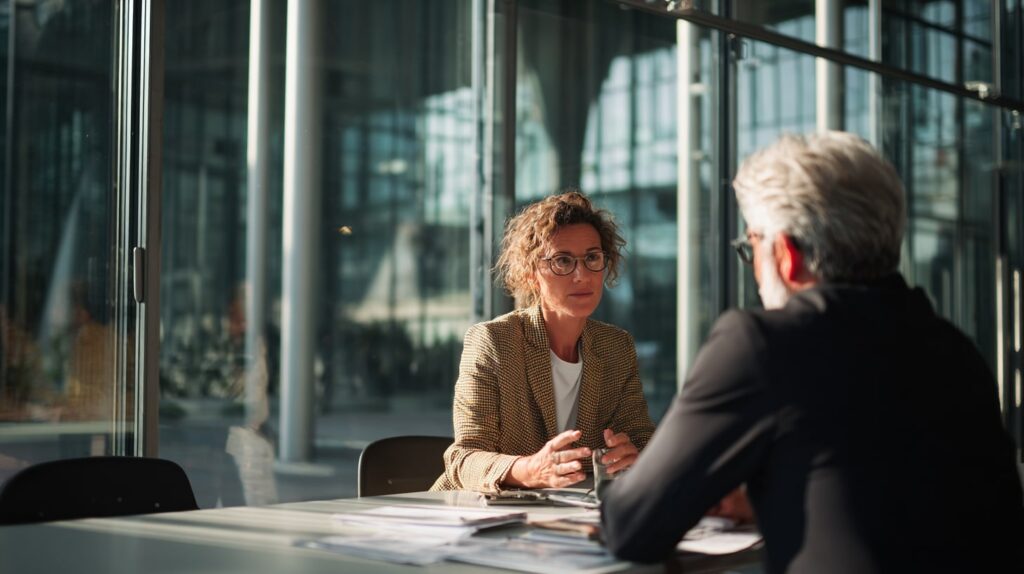 Audit social en entreprise, réunion entre RH et dirigeant