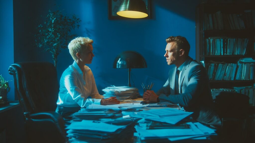 Expert-comptable expliquant les obligations fiscales à un consultant