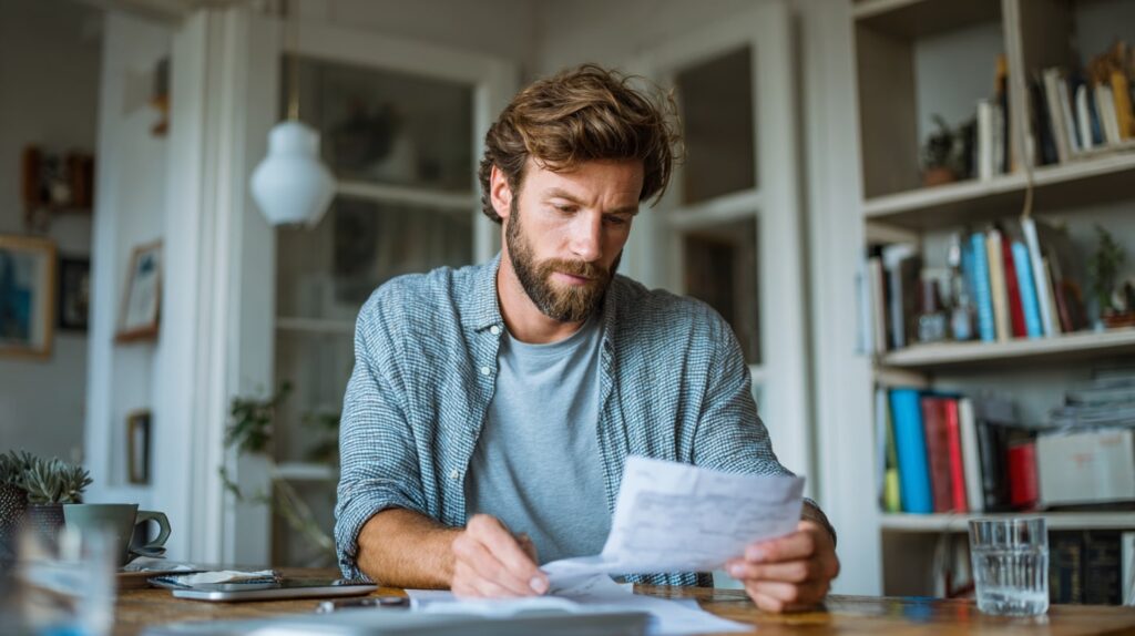 Consultant vérifiant ses cotisations sociales URSSAF
