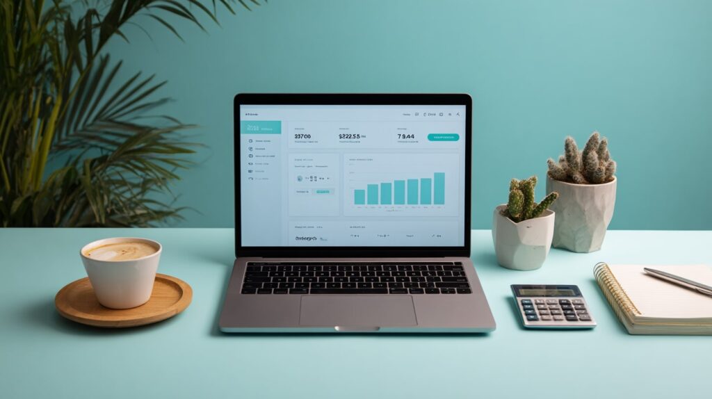 Tableau de bord comptable utilisé par un consultant freelance