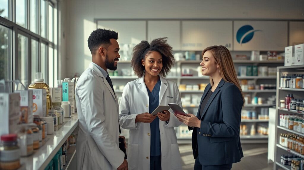 Pharmacien en visite d’une officine à reprendre