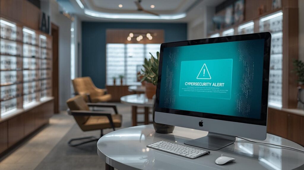cybersécurité opticien – alerte informatique dans un magasin d’optique