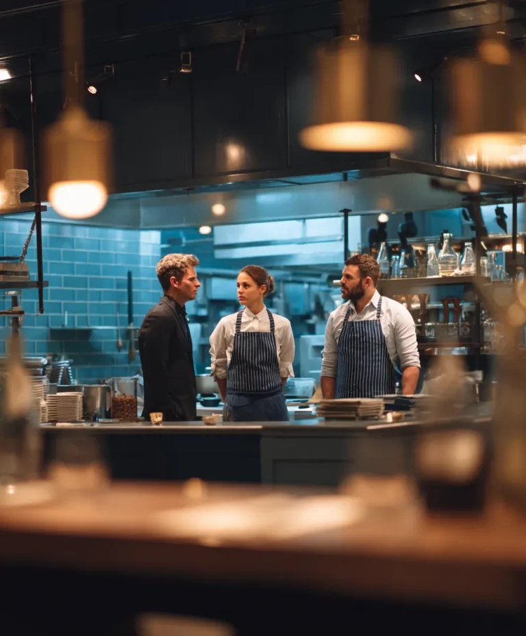 Prime de cooptation en restauration — dirigeant et équipe en brief de recrutement