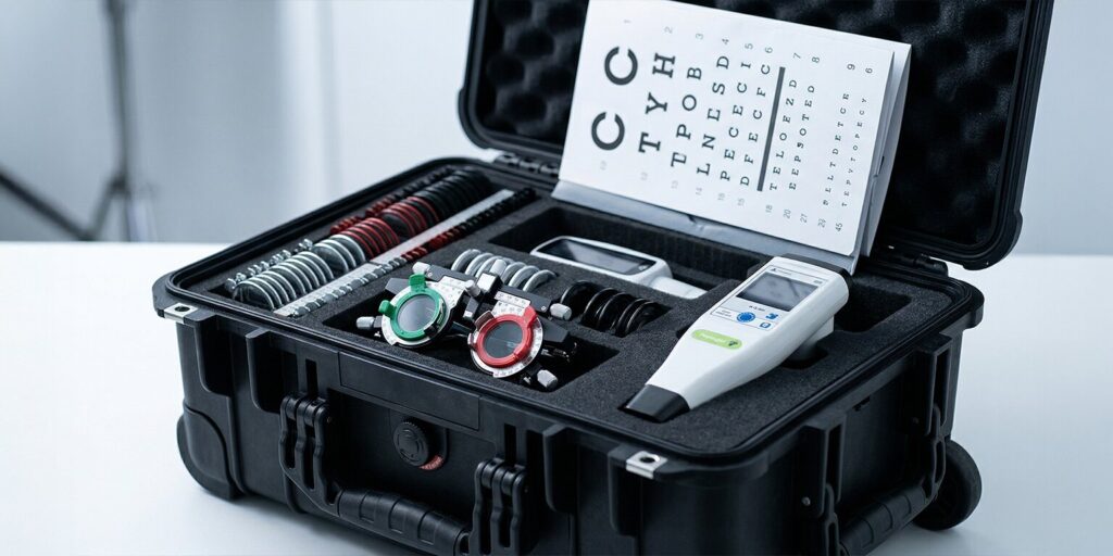 kit matériel portable opticien pour interventions en entreprise
