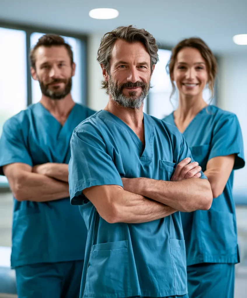Professionnels de santé associés choisissant leur statut juridique SCM, SCP ou SISA.
