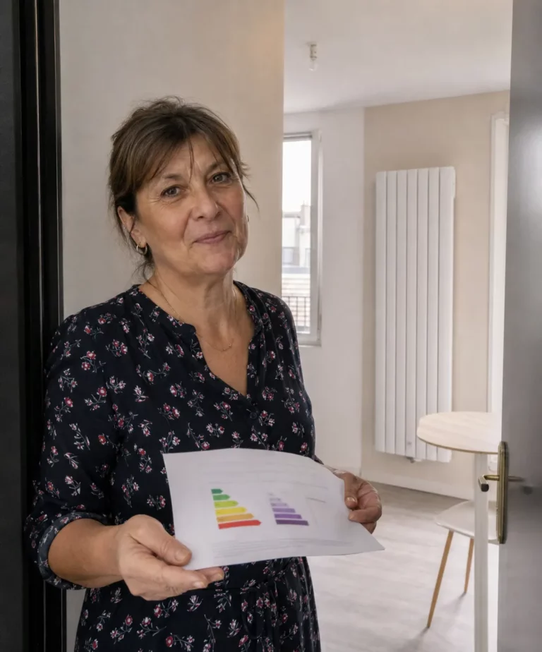 Propriétaire bailleuse tenant le DPE de son studio chauffé à l'électricité reclassé en 2026