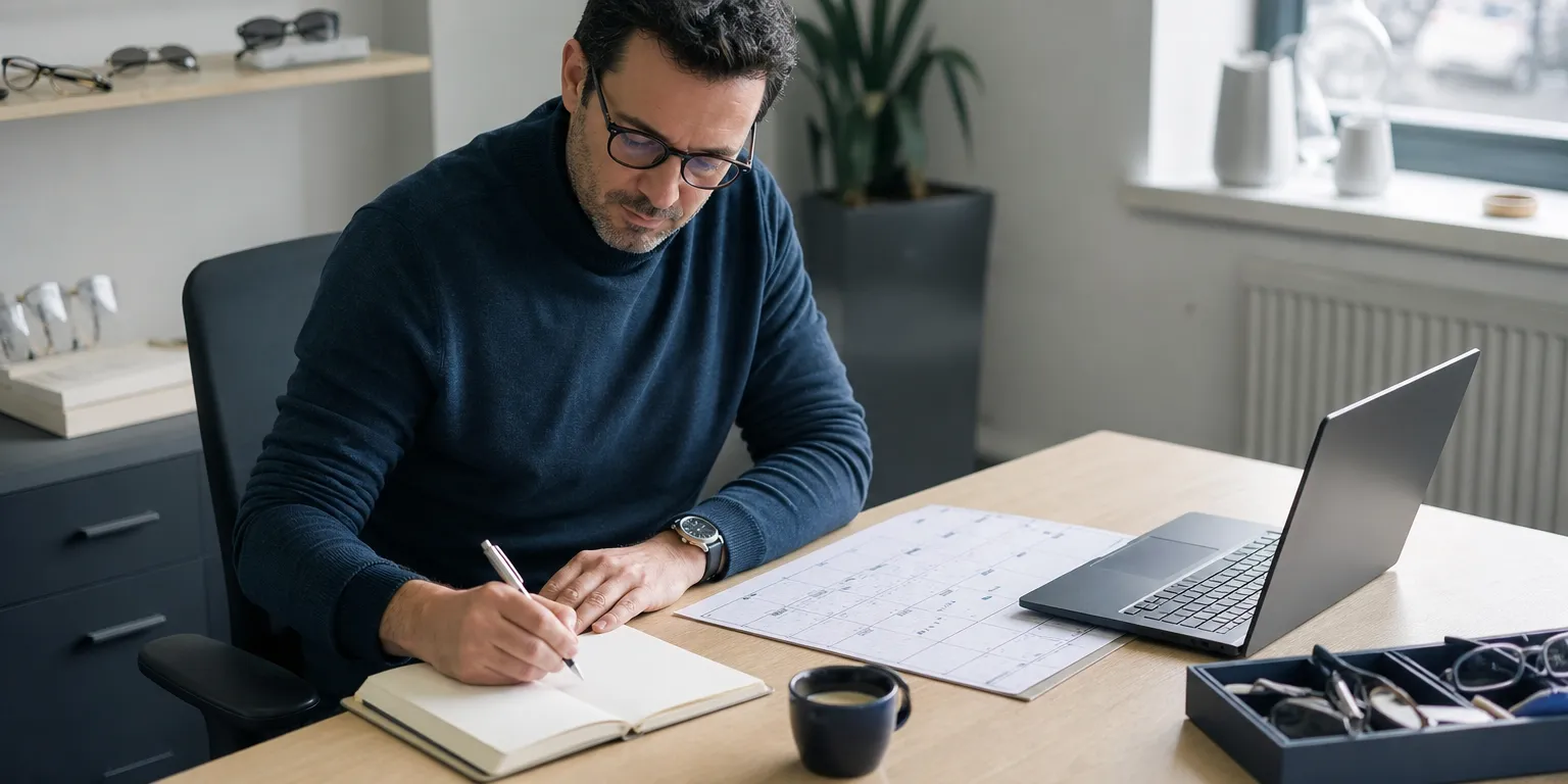 Opticien planifiant sa mise en conformité à la facturation électronique, feuille de route 2026