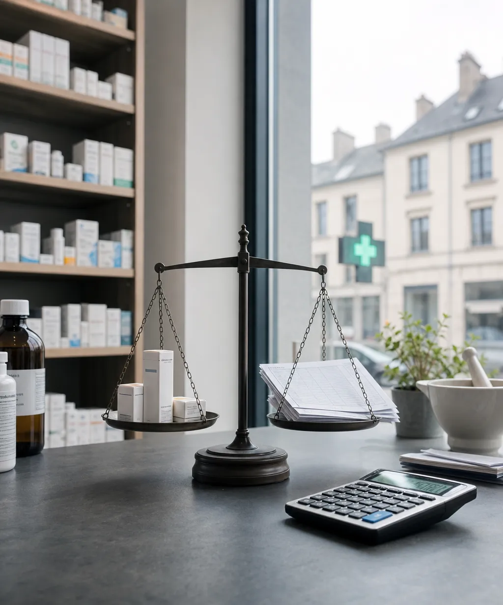 Balance symbolique entre prix paracétamol 2027 et marge officinale