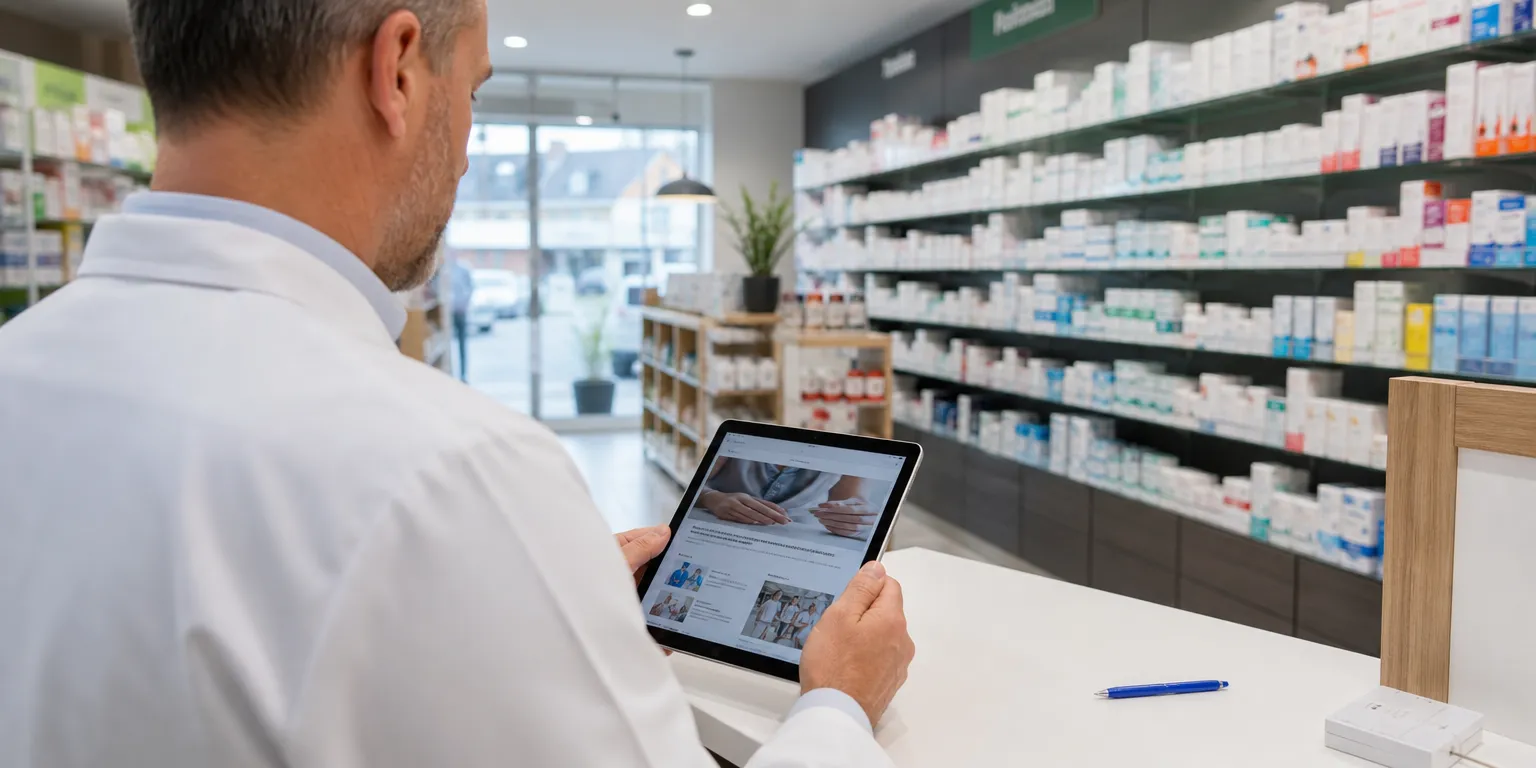 Titulaire d'officine consultant l'annonce sur le prix du paracétamol 2027