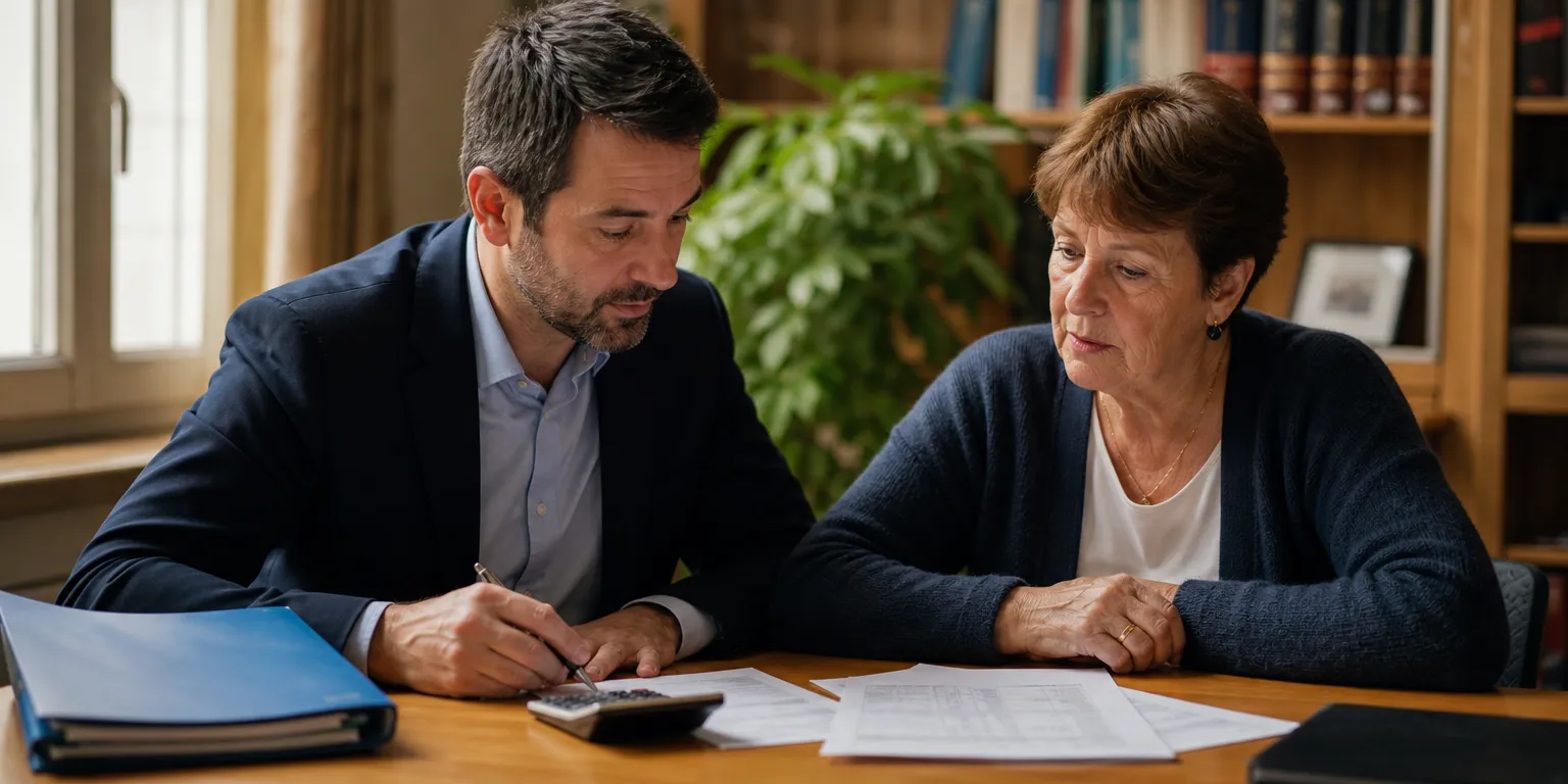 Expert-comptable et bailleur étudiant la déductibilité de la taxe foncière selon le régime fiscal, revenus fonciers, LMNP et SCI