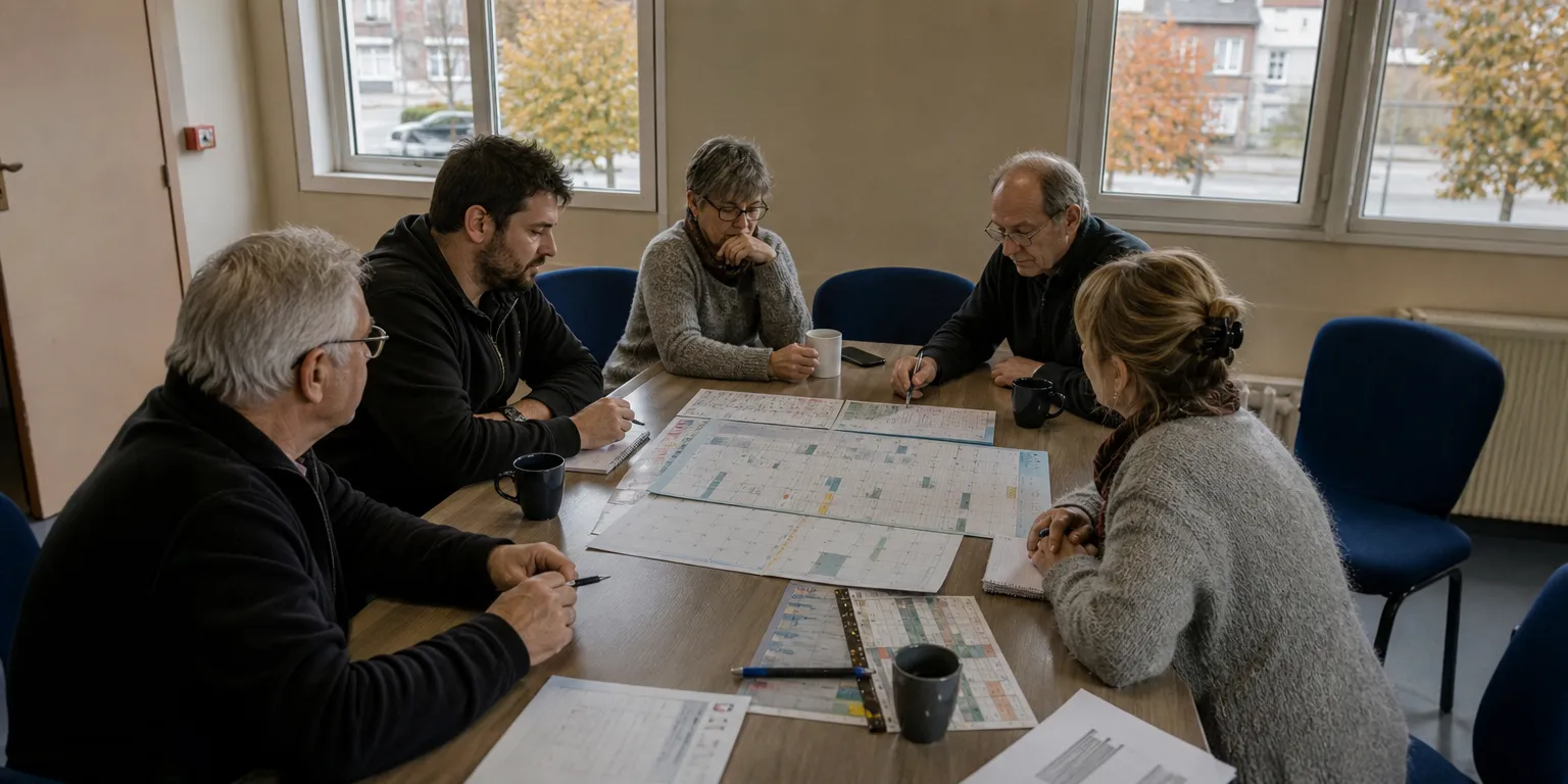 Bureau d'association bâtissant le rétroplanning de sa campagne de dons de fin d'année