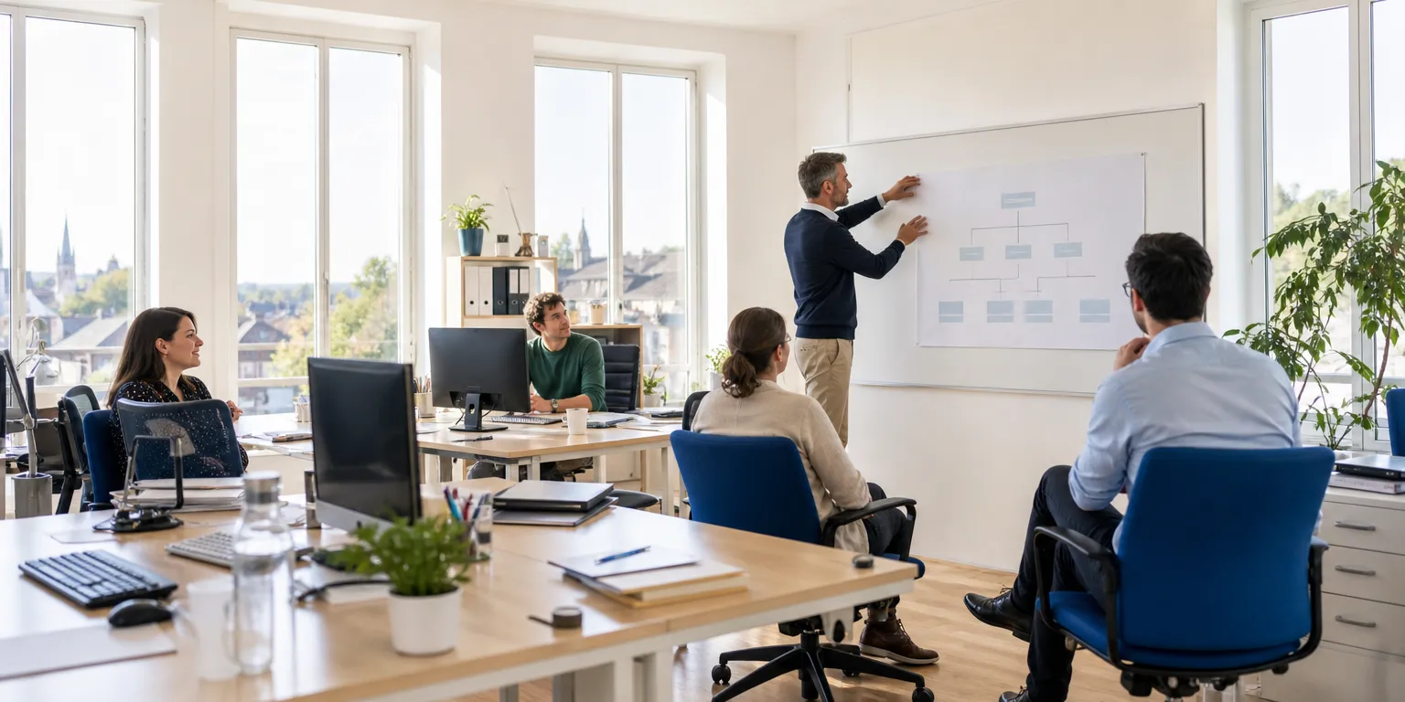 BDESE 2026 : locaux lumineux d'une PME française soumise à l'obligation de base de données économiques, sociales et environnementales