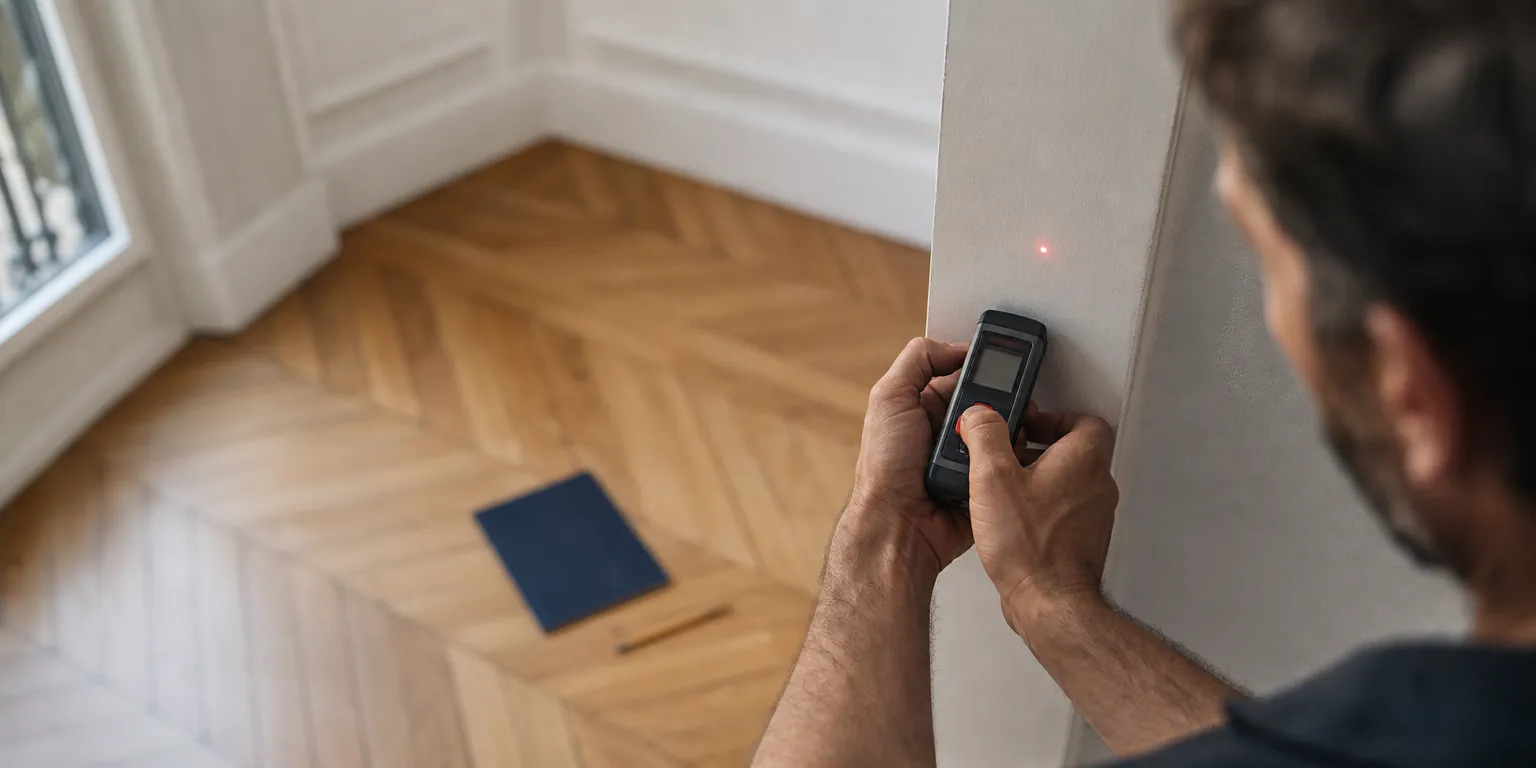 Mesure de la surface habitable au télémètre laser pour calculer un loyer encadré