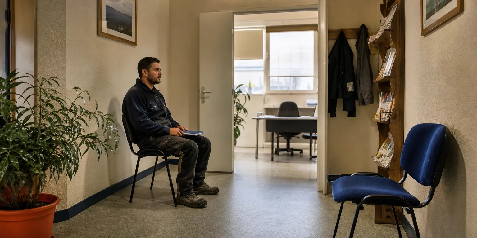 Salarié attendant sa visite de reprise auprès de la médecine du travail après un arrêt long