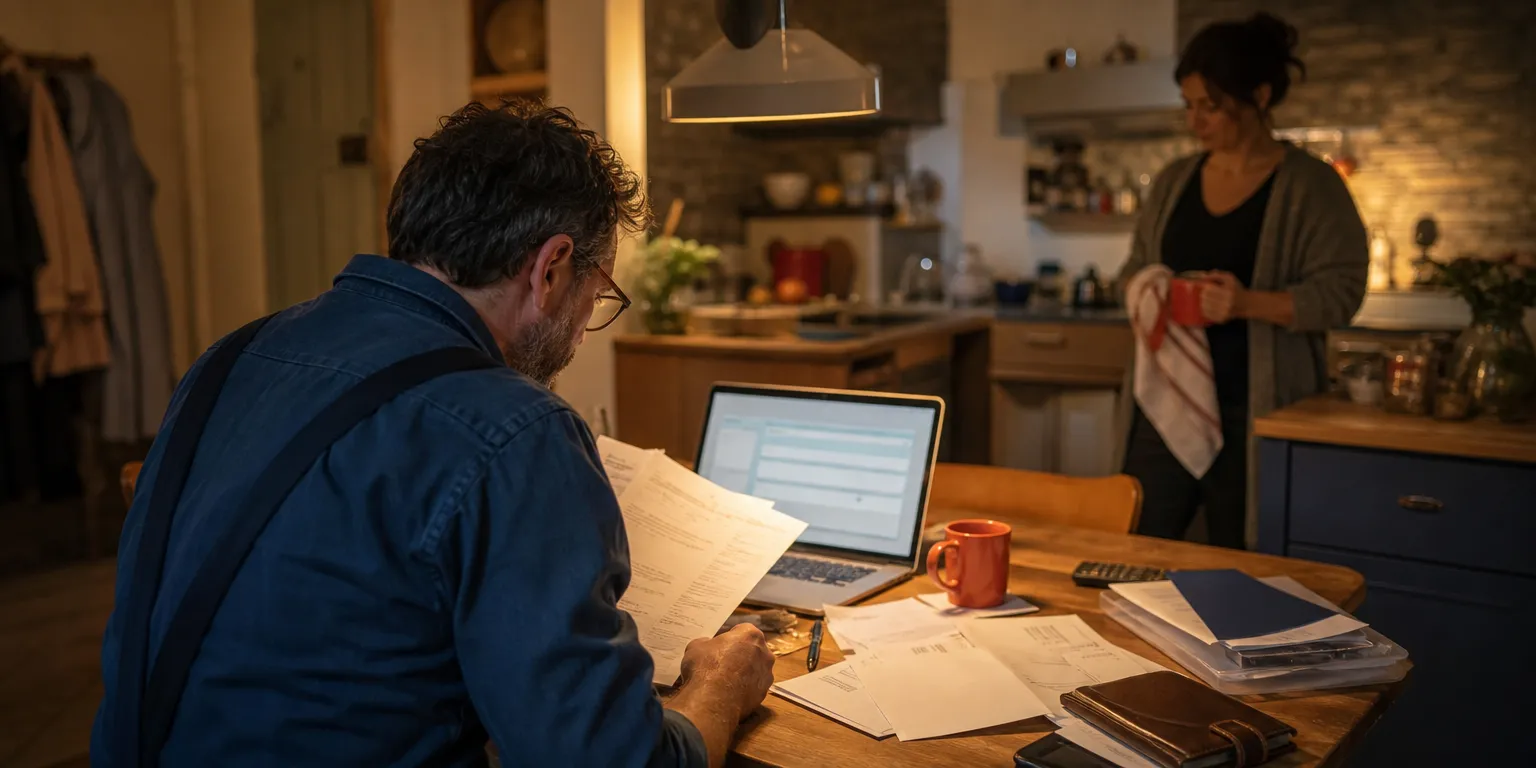 Artisan examinant ses obligations d'employeur si son conjoint devient salarié présumé au 1er janvier 2027