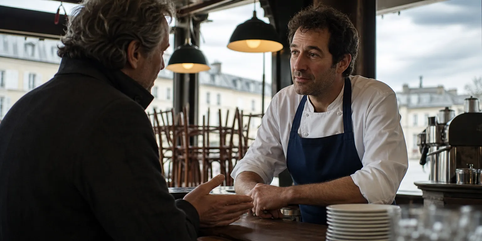 Restaurateur français dans son bistrot, secteur où le multiple d'EBE est plus bas