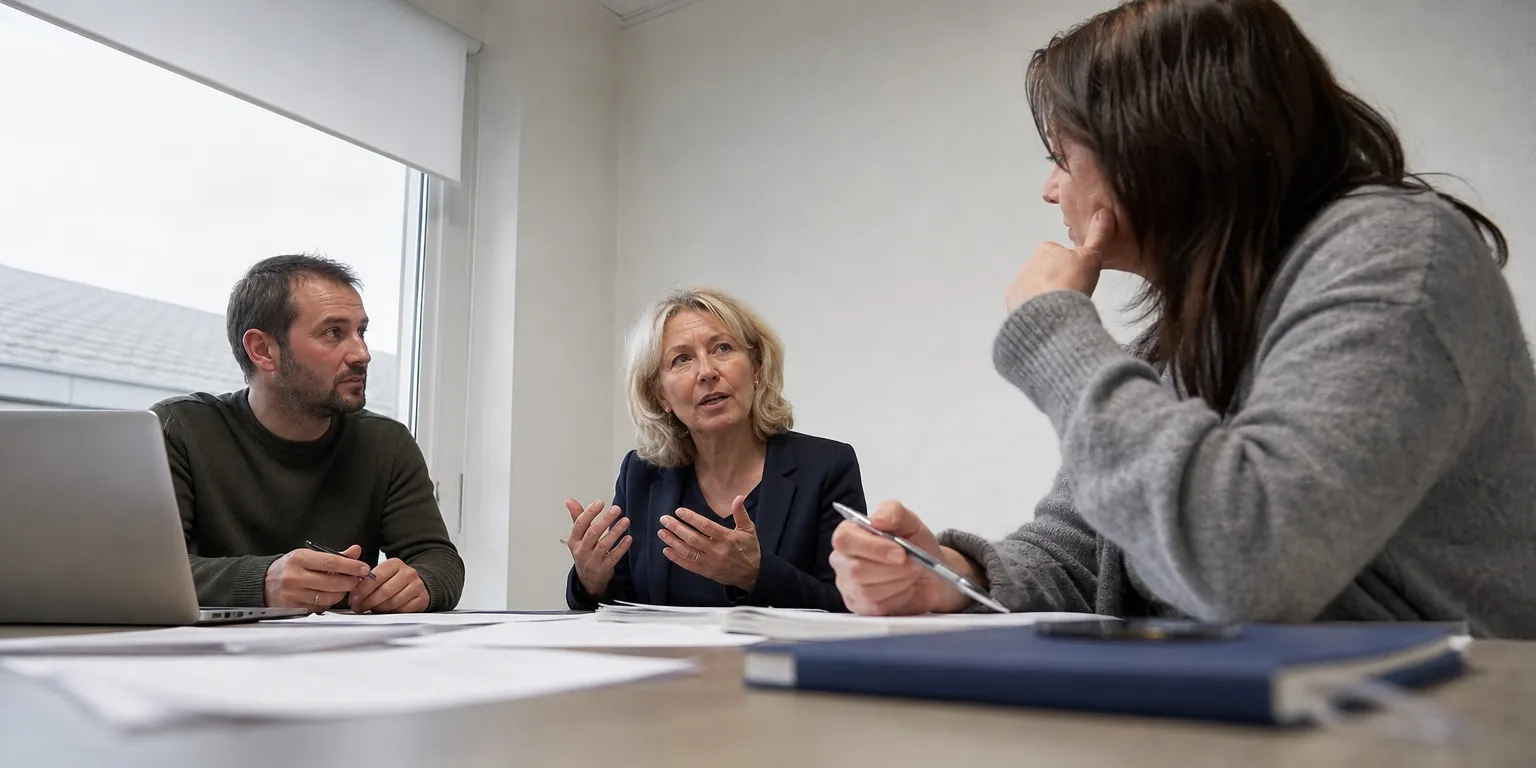 Dirigeante de PME échangeant avec les représentants du personnel sur la mise en place du forfait mobilités durables