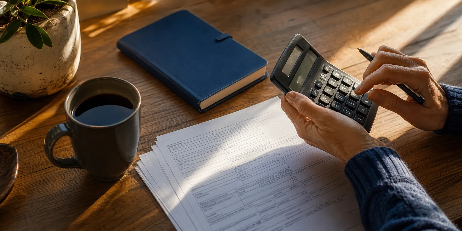 Calcul du barème de l'impôt sur le revenu 2027 sur une table de cuisine