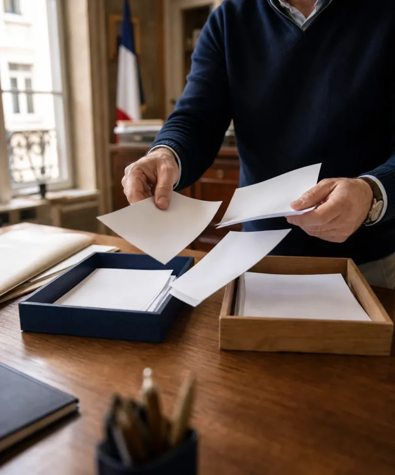 Budget 2027 entreprises : dirigeant triant des documents entre ce qui change et ce qui ne bouge pas dans la loi de finances