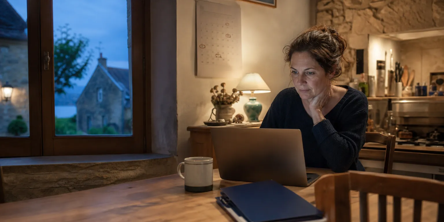 Auto-entrepreneuse préparant sa déclaration trimestrielle à l'Urssaf pendant que la plateforme déclare chaque mois