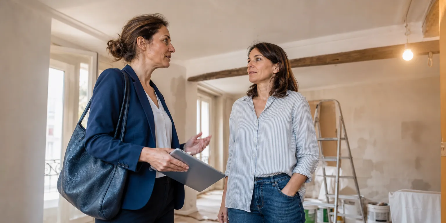 Propriétaire et agent immobilier dans un logement en travaux mis en vente, cas d'exonération de la taxe logement vacant