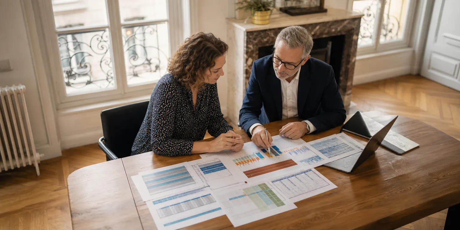 Dirigeante et expert-comptable construisant les grilles de salaire avant la loi sur la transparence salariale
