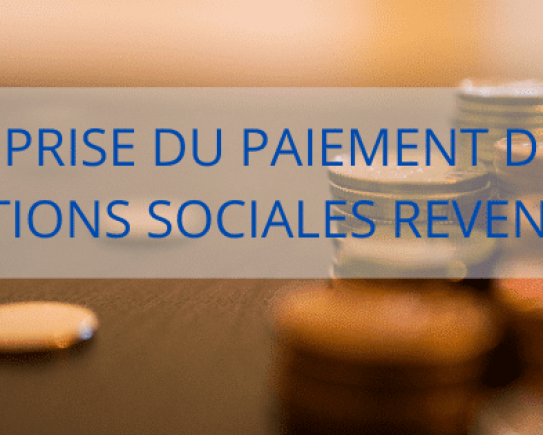 reprise du paiement de cotisations sociales revenus 2020