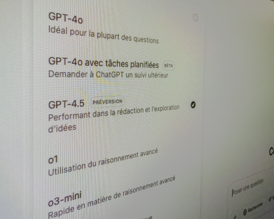 ChatGPT 4.5 nouveautés