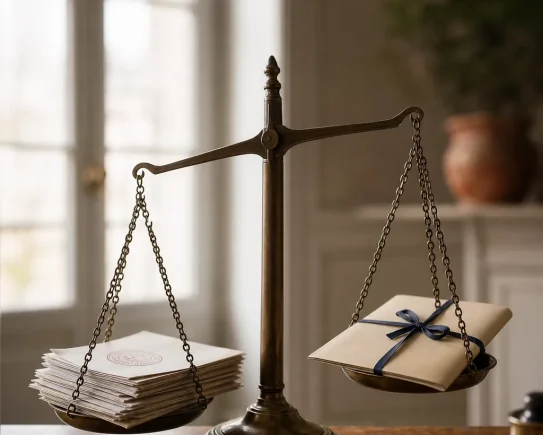 Balance symbolisant les mesures actées et les mesures en débat du PLFSS 2027, budget de la Sécu